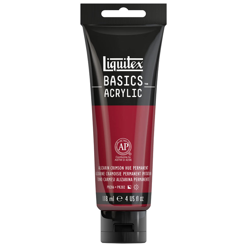 Liquitex 1046116 BASICS Acrylic Paint, 4-oz tube, Alizarin Crimson Hue