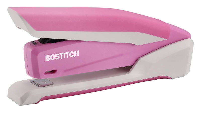 Bostitch InPower Spring-Powered Desktop Stapler, Breast Cancer Awareness Pink (1188)