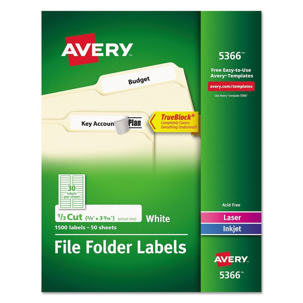 AVE5366 - Avery Permanent Self-Adhesive Laser/Inkjet File Folder Labels