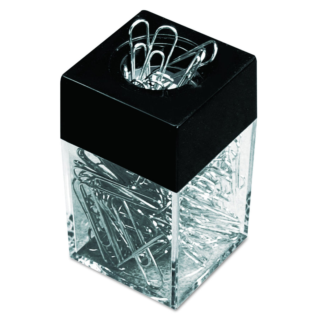 Universal Paper Clips with Magnetic Dispenser, Wire, 1 3/8-Inch, Silver, 12/100 Carton Boxes