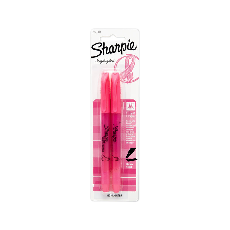 Sharpie 1741909 Accent Pink Ribbon Pocket Highlighter, 2-Pack 2-Count Standard Packaging