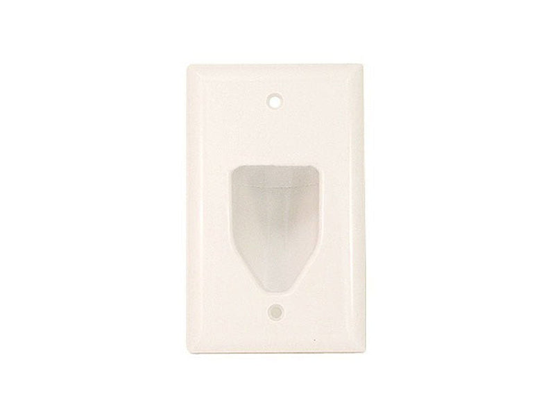 Monoprice 103997 1-Gang Recessed Low Voltage Cable Wall Plate, White 1 Gang