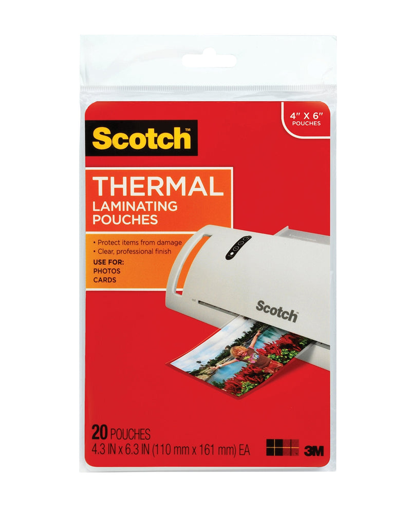 Scotch Thermal Laminating Pouches, 5 Mil Thick for Extra Protection, 4.37 Inches x 6.36 Inches, 20 Pouches (TP5900-20)