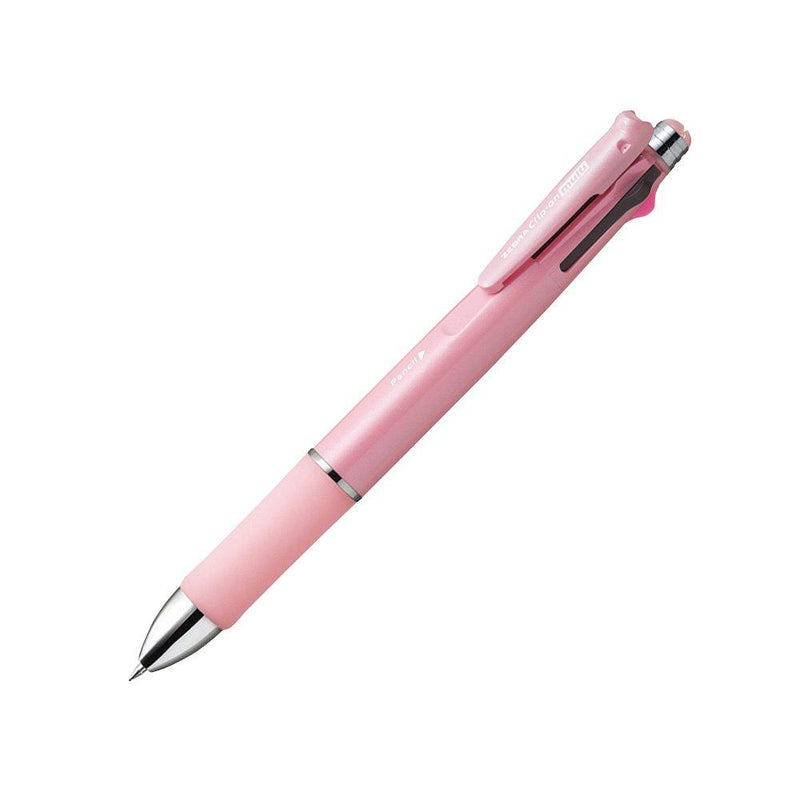 Zebra B4SA3 Clip-on multi 1000S Multifunctional Pen (0.7mm Black, Blue, Red and Green + 0.5mm mechanical pencil) - Light Pink Barrel