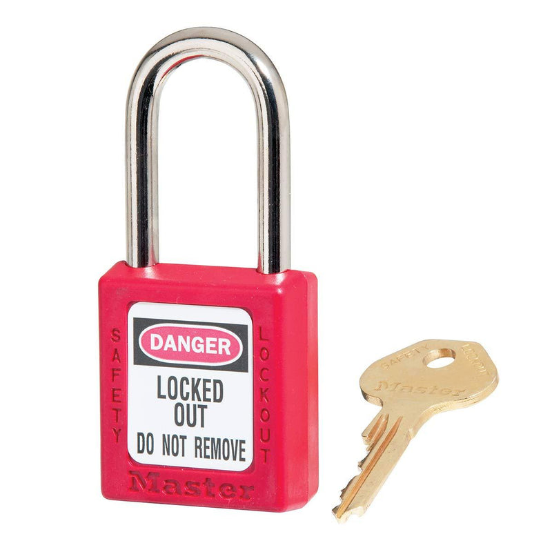 Master Lock 410RED Lockout Tagout Safety Padlock with Key Red