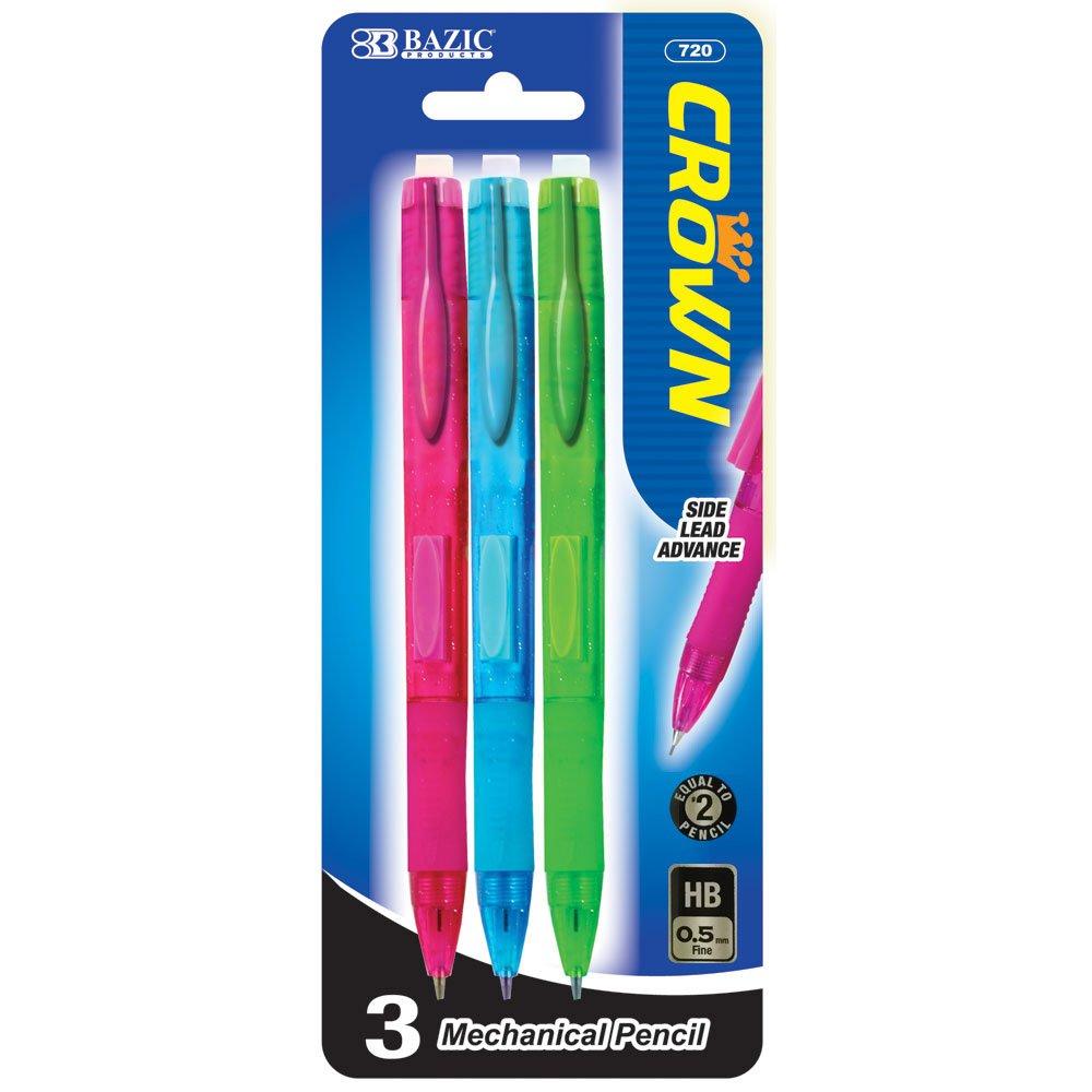 BAZIC Crown 0.5mm Mechanical Pencil (3/Pack) 4 Per Pack