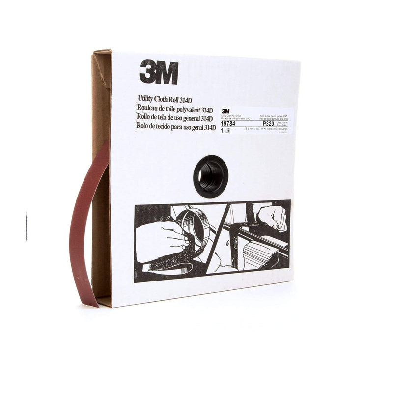 3M Utility Cloth Roll 314D, 1 in x 50 yd P320 J-weight