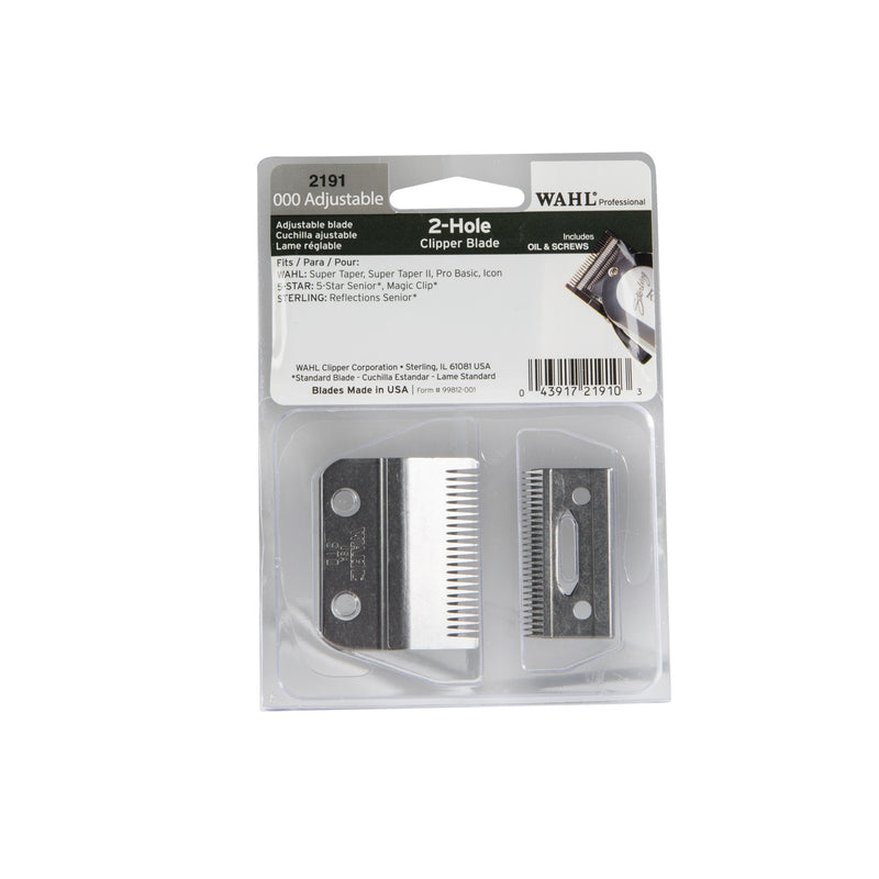Wahl Professional Adjustable Clipper Blade set #2191 â€“ For 5 Star Senior, Magic Clip, and Reflections Senior â€“ Includes Oil, Screws & Instructions
