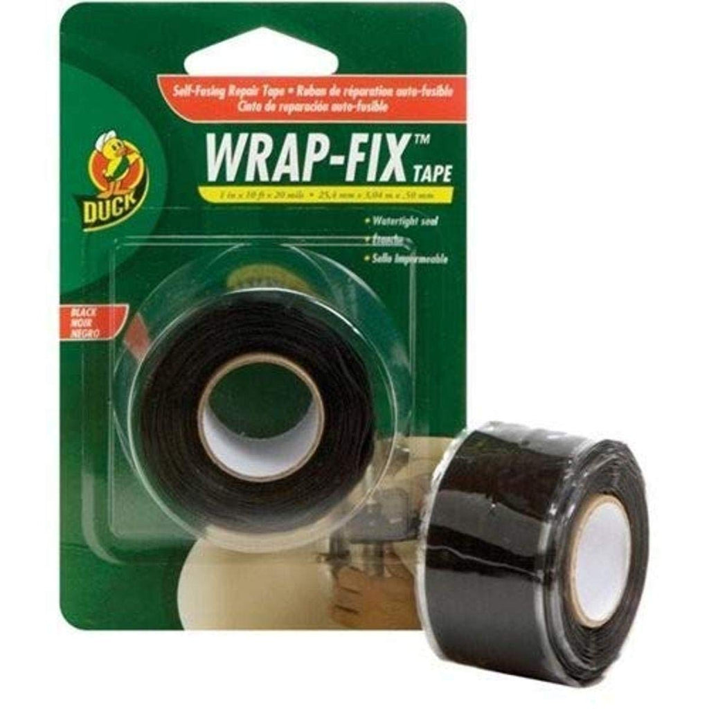 Duck Brand 442055 Wrap-Fix Repair Tape, 1-Inch by 10 Feet, Single Roll, Black 1&quot; x 10'