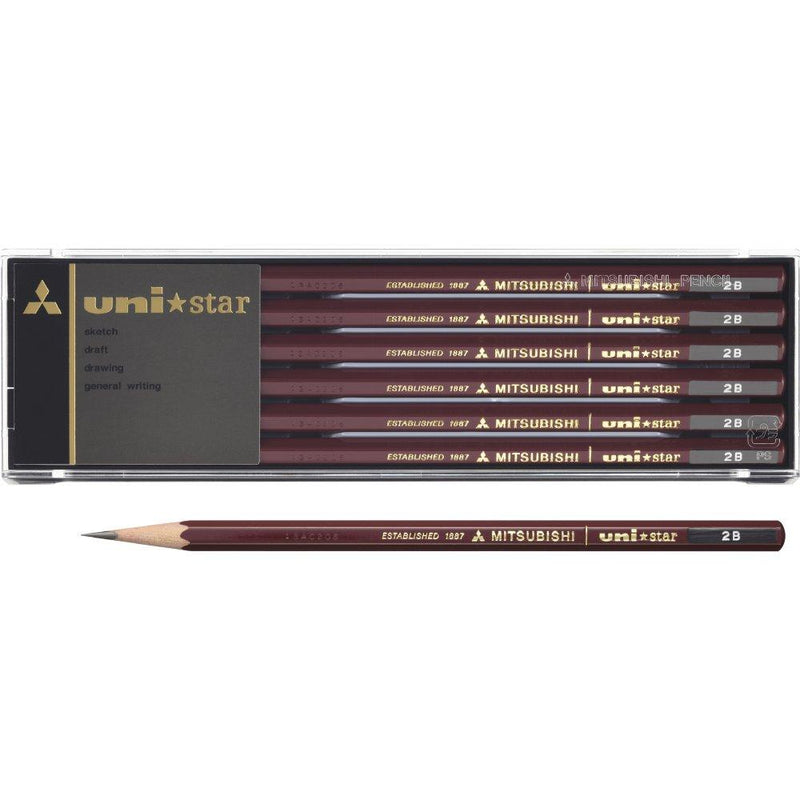 1 X Mitsubishi Pencil pencil Unistar hexagonal Standard 2B dozen (12 pieces) (japan import)