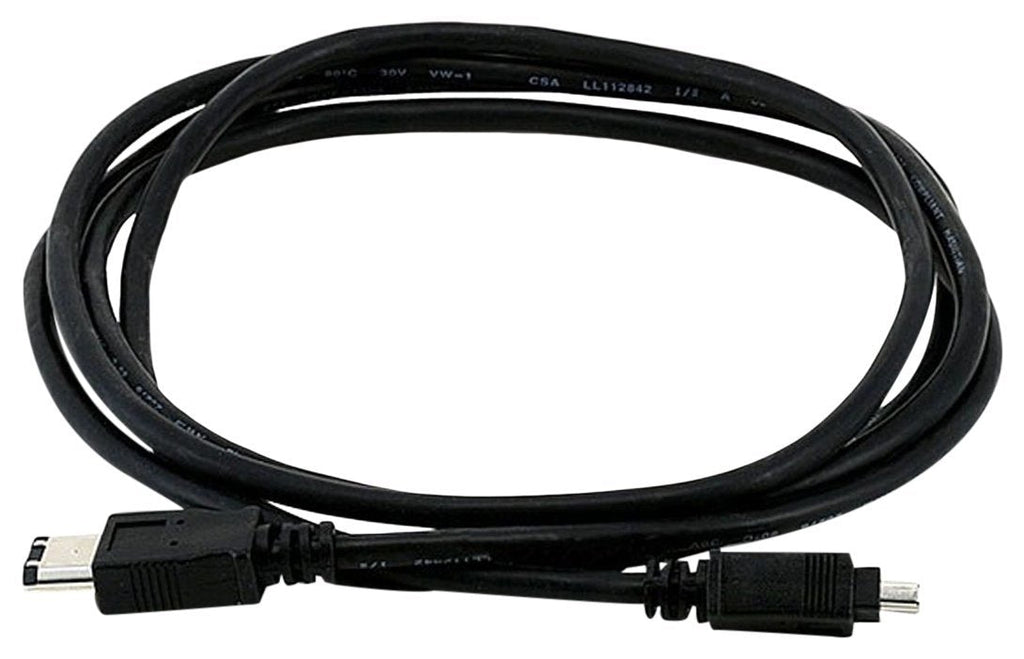 Monoprice 6-Feet IEEE-1394 FireWire iLink DV Cable 6P-4P M/M, Black (102665) 6 Feet