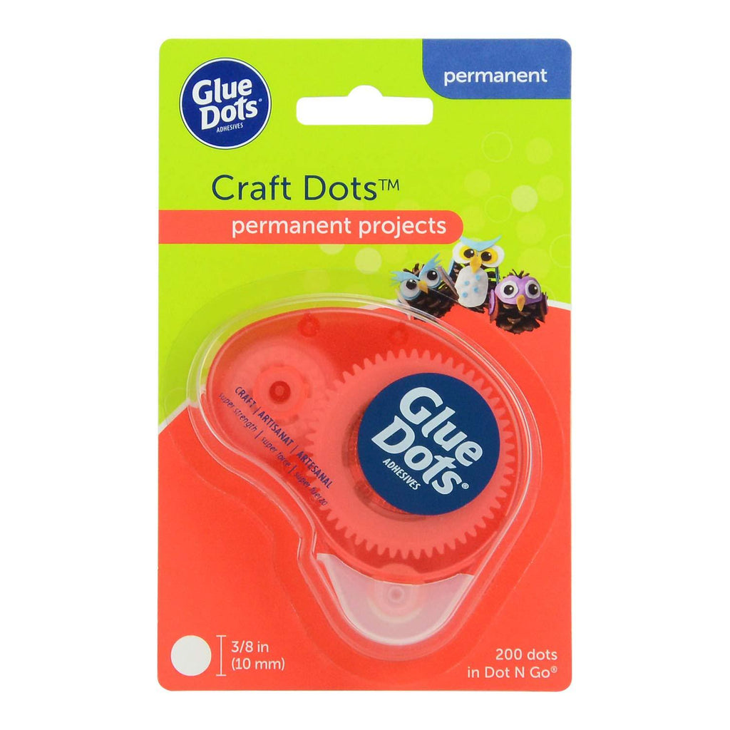 Glue Dots N' Go Dispenser with 200 (.375'') Craft Dots, Clear (04484), Red