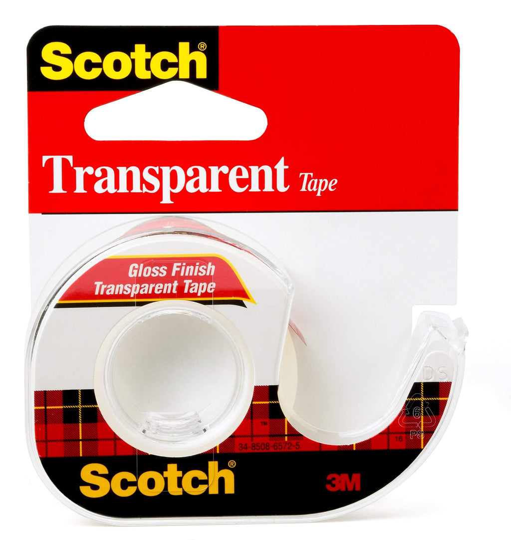 Scotch Transparent Tape, 1/2 in x 450 in, 1 Dispenser/Pack (144) 0.50 x 450 in