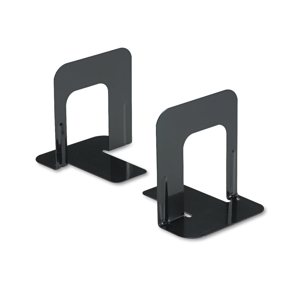 Innovera Universal Economy Bookends, Nonskid, 4 3/4 x 5 1/4 x 5 Inches, Heavy Gauge Steel, Black 54055 (pack 2)