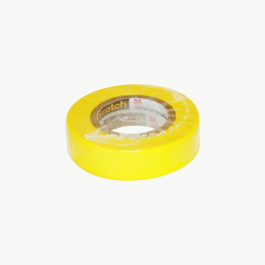 3M Scotch 35 Polyvinyl Chloride Color Coding Electrical Tape, 0 to 221 Degree F, 1250V/mil Dielectric Strength, 20' Length x 1/2" Width, Yellow