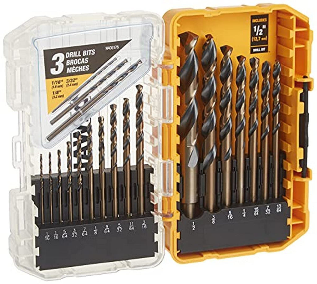 DEWALT Black Oxide Drill Bit Set, 20-Piece (DW1177) (Black & Gold) 20 pc