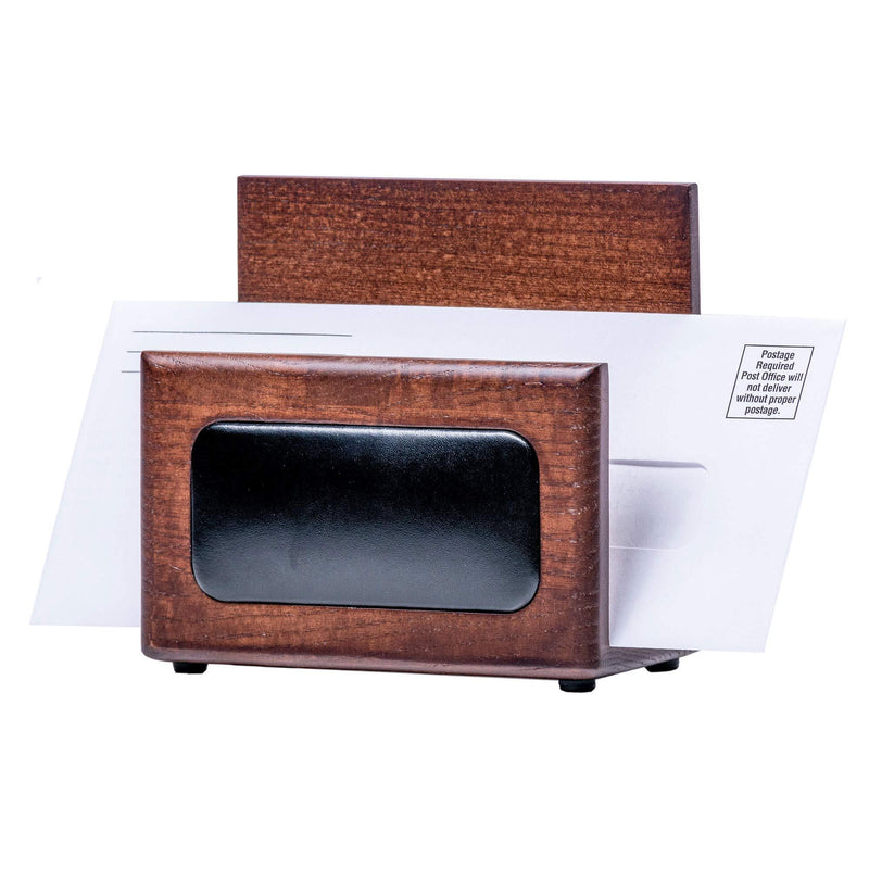 Dacasso Walnut and Leather Letter Holder