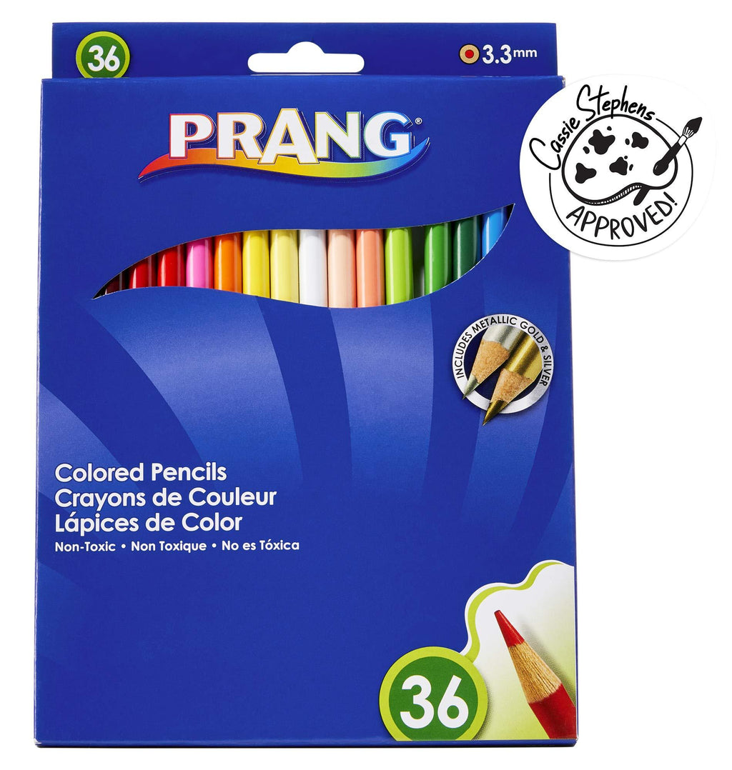 Prang Thick Core Colored Pencil Set, 3.3 Millimeter Cores, 7 Inch Length, 36 Pencils, Assorted Colors (22360)