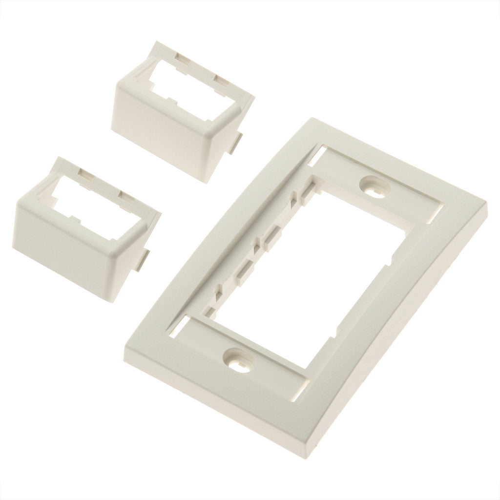 Panduit CFPSE4IWY Executive Sloped 1-Gang 4-Port Vertical Mounting Faceplate Kit, Off White