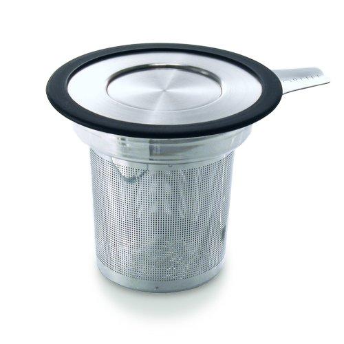 FORLIFE Brew-in-Mug Extra-Fine Tea Infuser with Lid Black