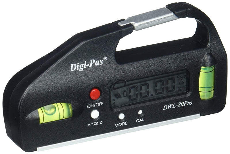 DigiPas DWL80PRO Pocket Size Digital Level, Electronic Angle Gauge, Protractor, Angle Finder, Bevel Gauge, 0.05° 4 inch