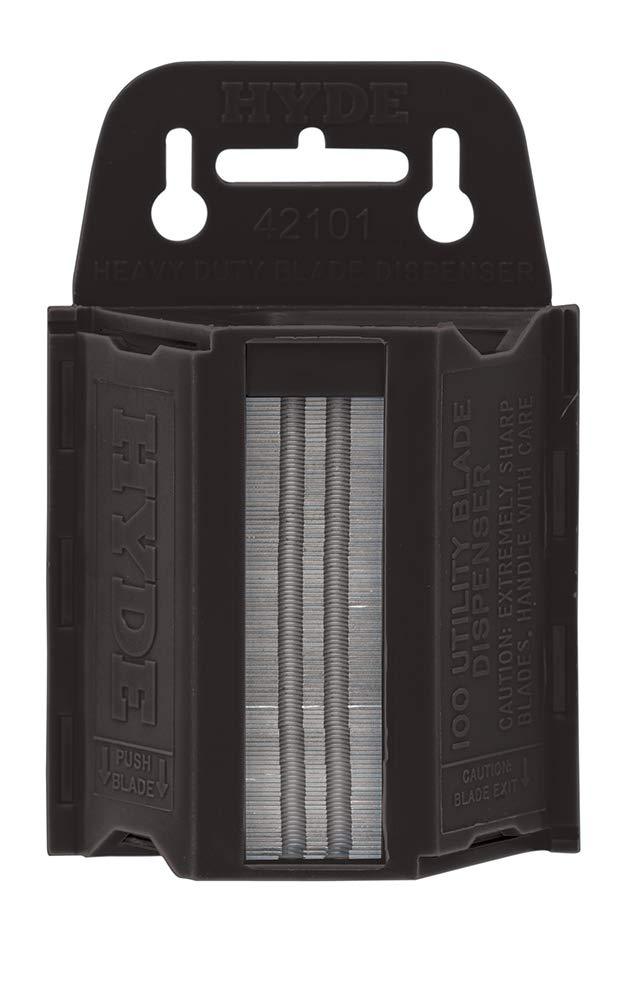 HYDE 42101 Heavy Duty (.025) Utility Blade Dispenser, 100 Blades