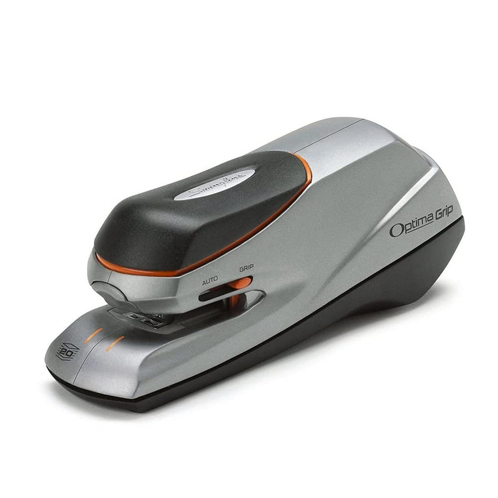 Swingline 48207 Optima Grip Electric Stapler, 20-Sheet Capacity - Silver 20 Sheet (Orange Trim)