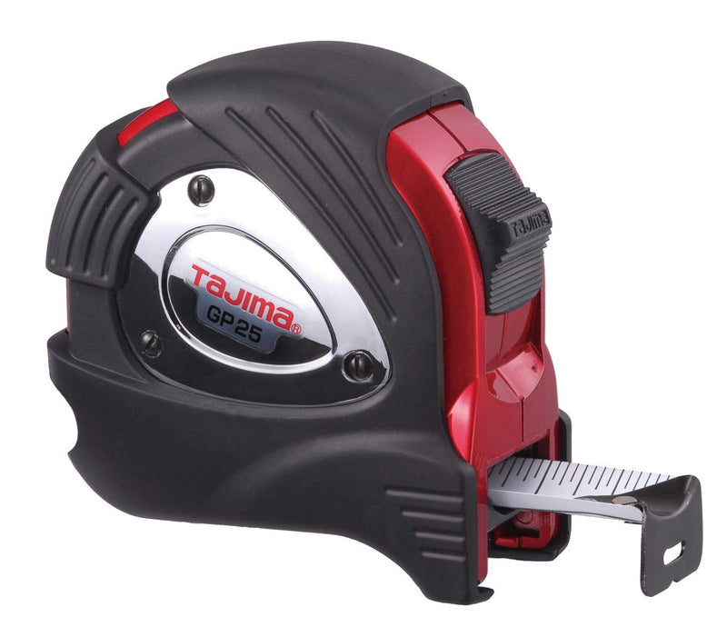 TAJIMA Tape Measure - 25 ft x 1 inch G-Plus Measuring Tape with Armored Case & Acrylic Coated Blade - GP-25BW