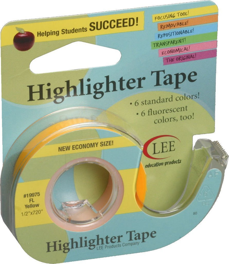 Fluorescent Highlighter Tape 1/2"X720"-Fluorescent Yellow Fluorescent Yellow