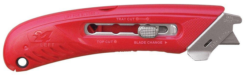 Pacific Handy Cutter S4L Safety Cutter, Retractable Utility Knife with an Ergonomical Design, Bladeless Tape Splitter, Steel Guard for Safety and Damage Protection, for Warehouse and In-Store Cutting
