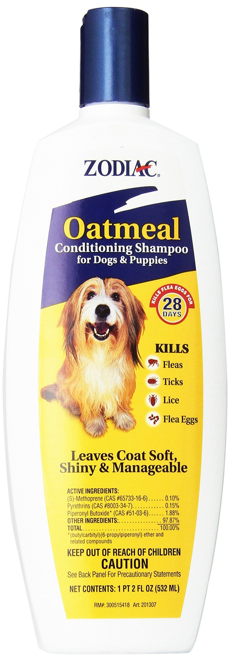 Zodiac Oatmeal Conditioning Shampoo for Dogs & Puppies, 18-ounce