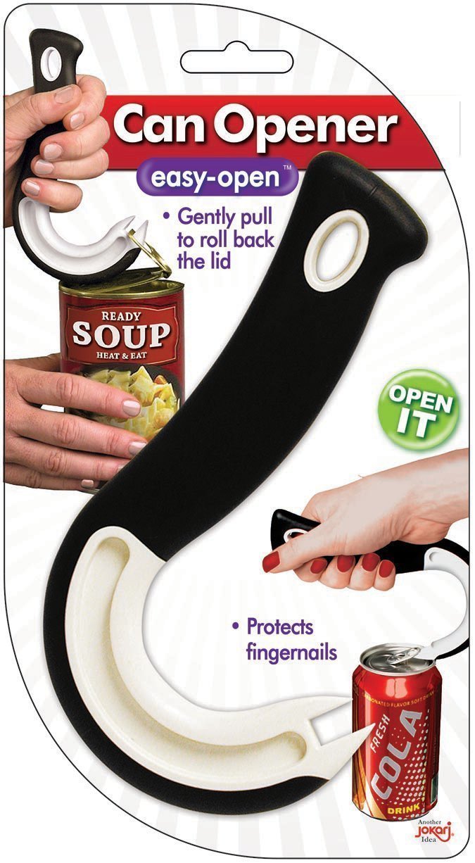 Easy Open Ring Pull Can Opener 1 Pack. Durable Non Slip Rubber Grip Makes Opening Aluminum Container Tabs Simple. Perfect for Protecting Nails and Folks with Joint Pain or Arthritis