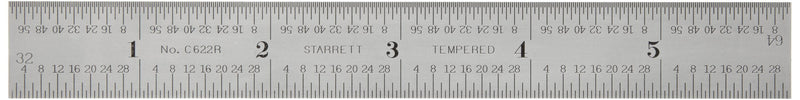 Starrett C622R-6 6" 2-Sided Steel Ruler