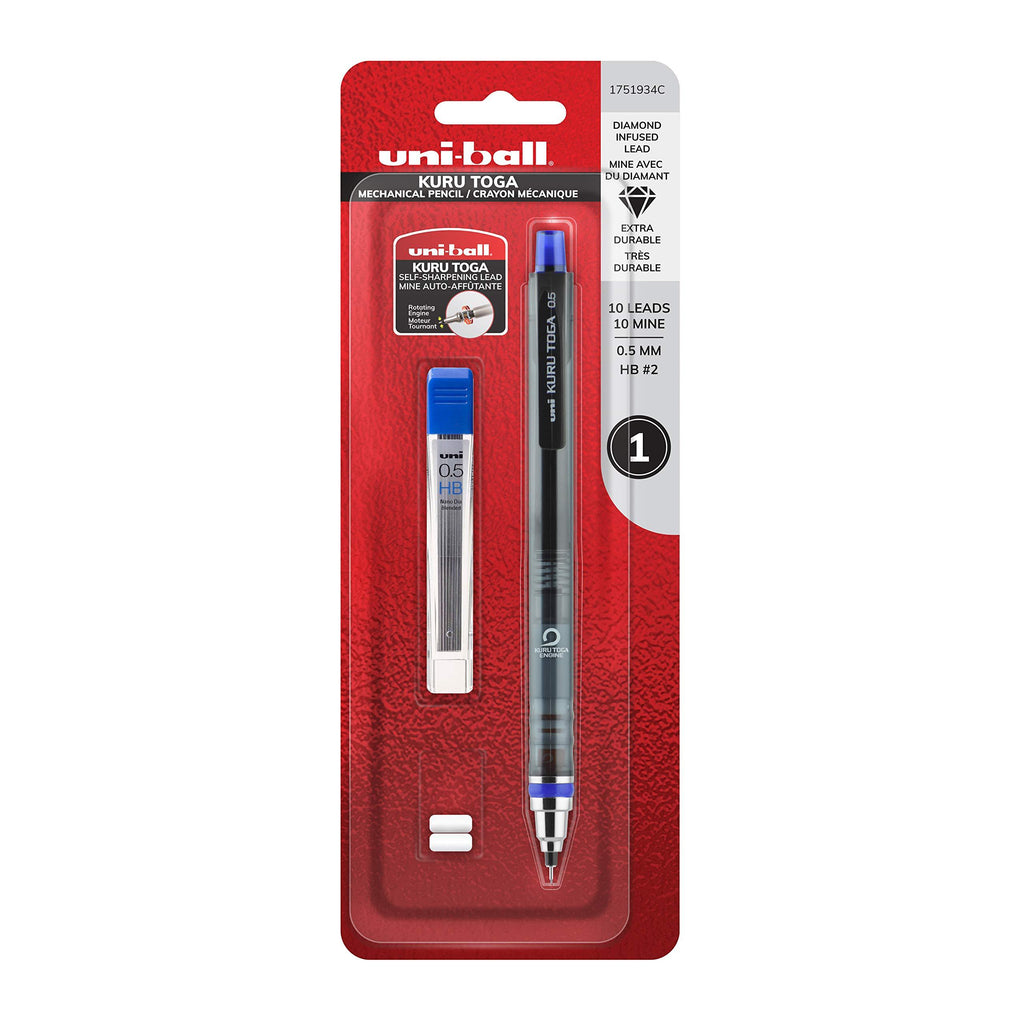 uni-ball KuruToga Mechanical Pencil, 0.5mm, HB #2, 1 Count Standard Packaging