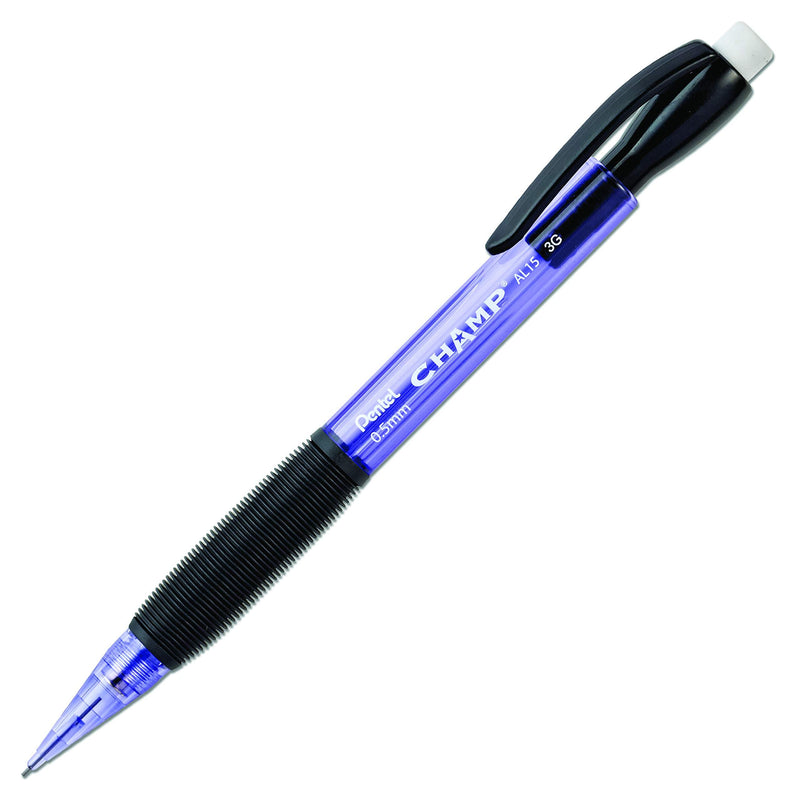 Pentel Champ Mechanical Pencil, 0.5mm, Tinted Violet Barrel, Box of 12 (AL15V)