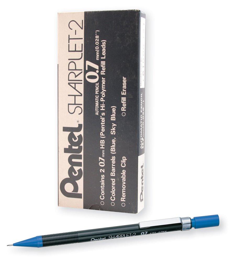 Pentel Sharplet-2, Automatic Pencil, 0.7mm Lead Size, Blue Barrel, Box of 12 (A127C)