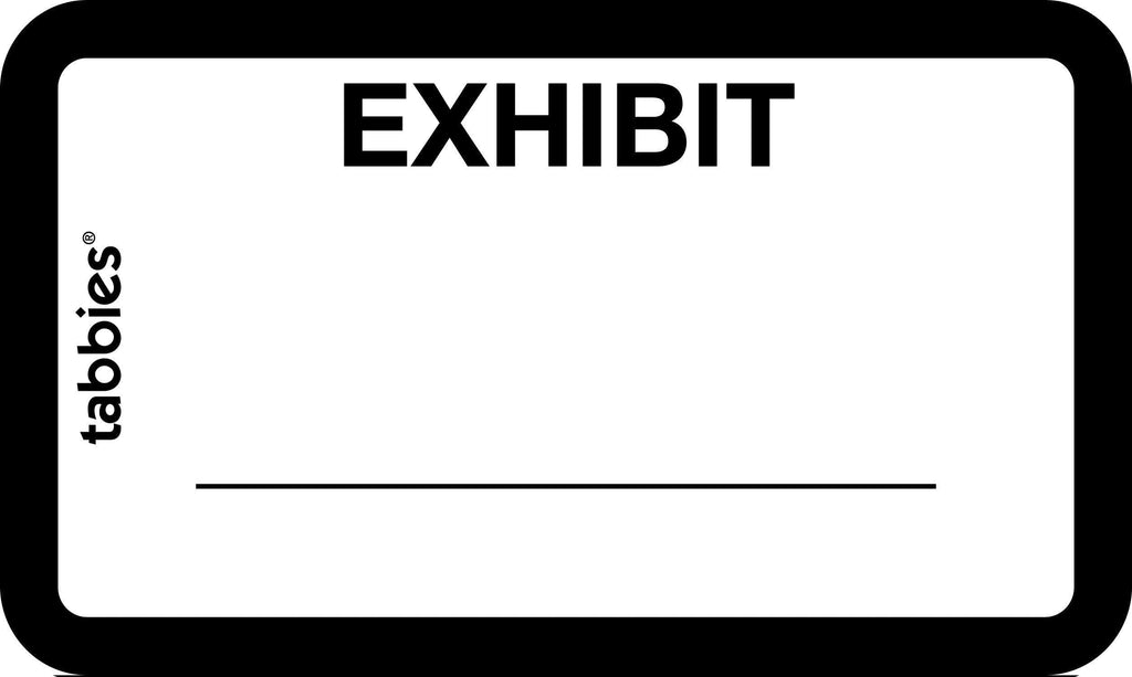 Tabbies Legal Exhibit Labels, Label: 1-5/8"W x 1"H, Sheet: 5-1/4"W x 3-1/4"H White,"Exhibit" 252 Labels/Pack (58092) Exhibit (White)