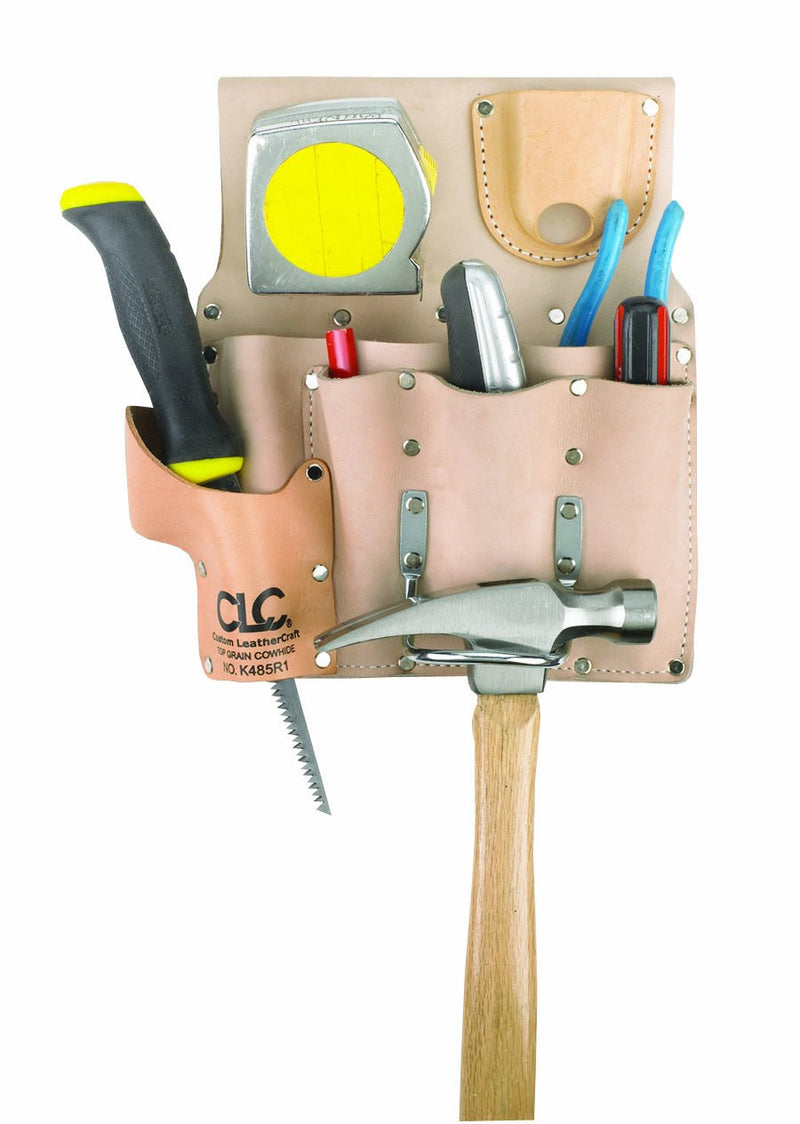 Custom Leathercraft - DW-109 CLC K485R1 Standard Drywaller's Tool Pouch, Chrome-Tanned Heavy Duty, 7-Pocket