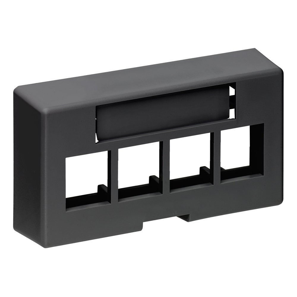 Leviton 49910-EE4 4-Port QuickPort Extended Depth Modular Furniture Faceplate, Black, White