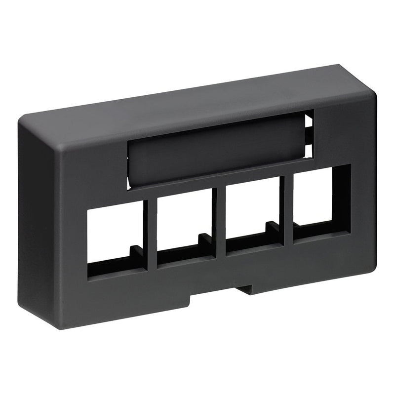 Leviton 49910-EE4 4-Port QuickPort Extended Depth Modular Furniture Faceplate, Black, White