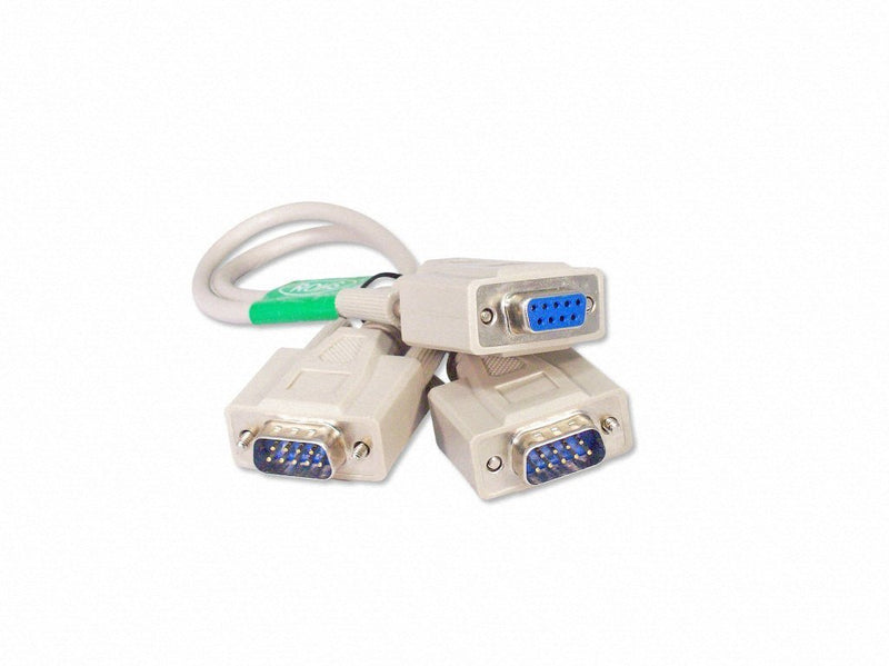 Your Cable Store 1 Foot 9 Pin Serial Splitter Cable DB9 2 Male / 1 Female RS232 1 Pack