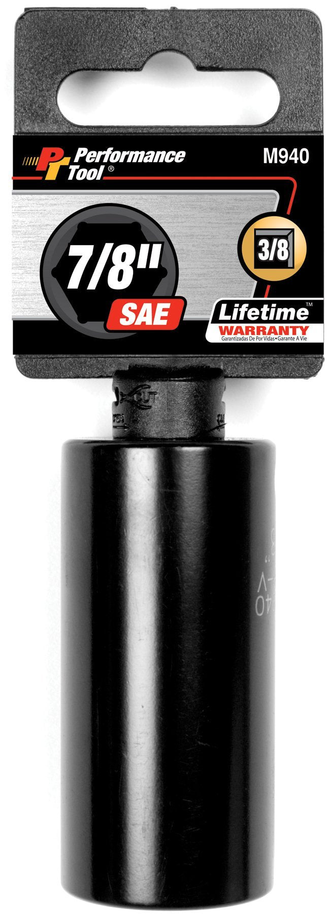 Performance Tool M940 3/8" 7/8" DW Impact Socket Size: 3/8" Dr 7/8" 6pt SAE