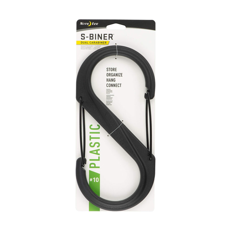 Carabiner Clip, 10-3/8 in, Plastic, Black
