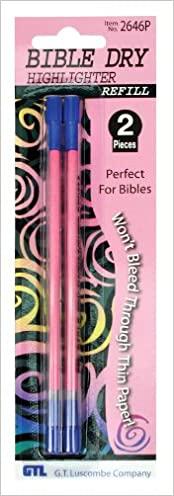 Bible Dry Highlighter Refills (2) Pink Carded