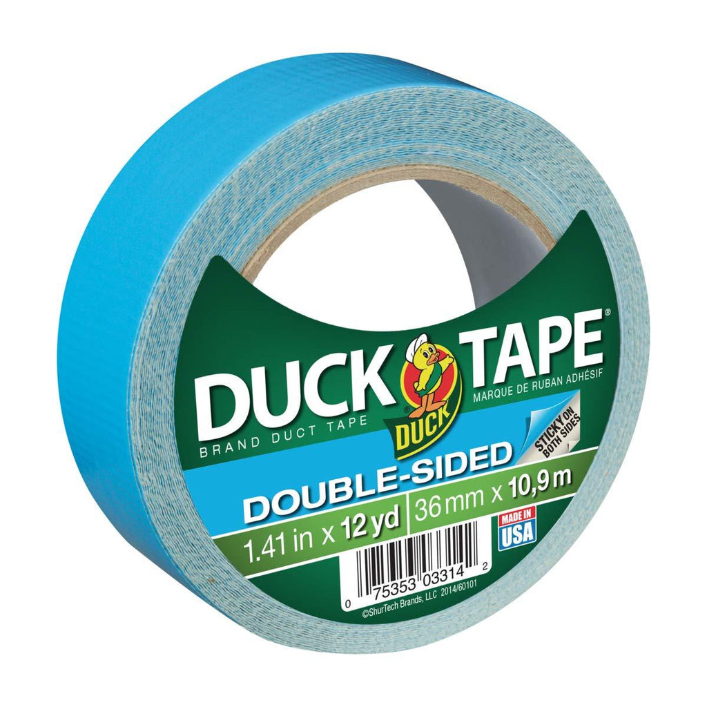 Duck Brand 240200 Double-Sided Duct Tape, 1.4-Inch by 12-Yards, Single Roll , Blue 1.41 in. x 12 yd.