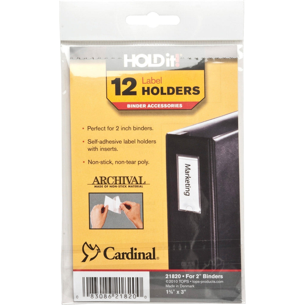 Cardinal 21820 Label Holder 1-3/8-Inch x3-Inch 12/PK Clear