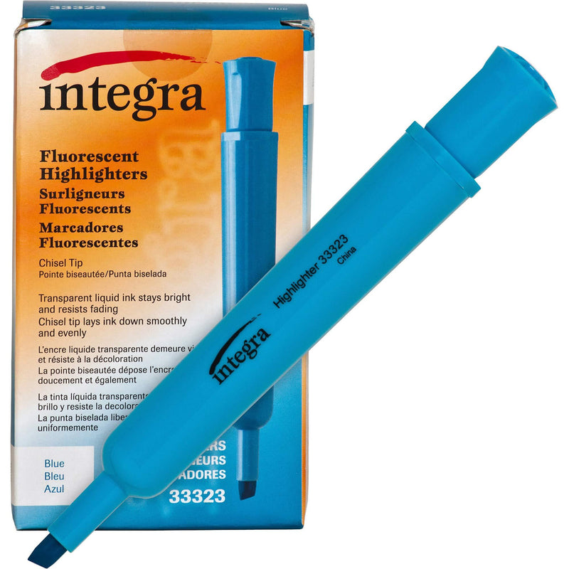 Integra Desk Highlighter, Chisel Tip, Fluorescent Blue (ITA33323)