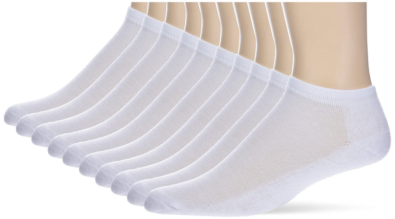 Hanes Women's 10-Pair Value Pack Low Cut Socks Shoe Size: 5-9 White