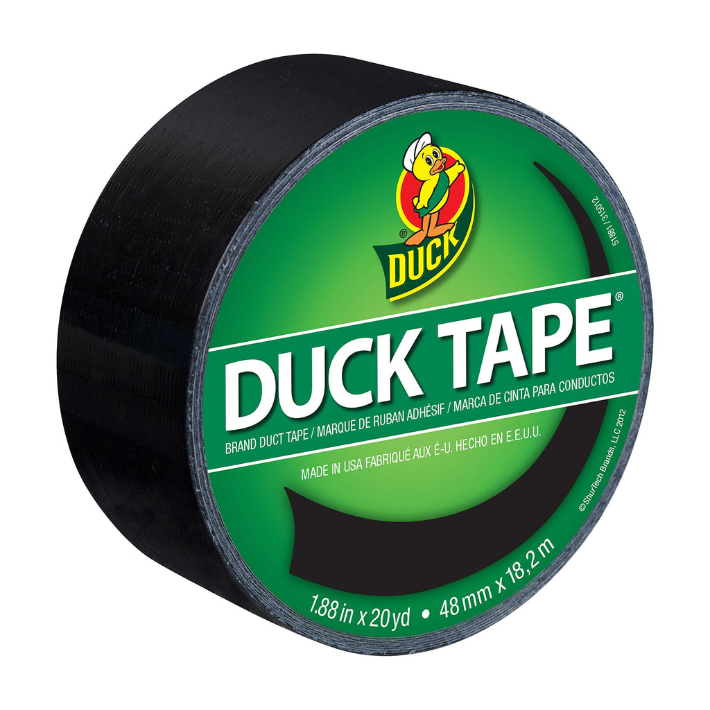 Duck 1265013 Color Duct Tape Single Roll, 1.88 Inches x 20 Yards, Black