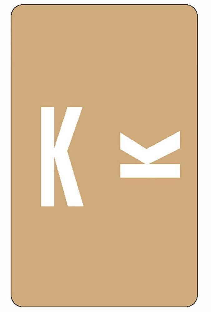 Smead AlphaZ ACCS Color-Coded Alphabetic Labels, Letter K, Light Brown, 100 Labels per Pack (67181)